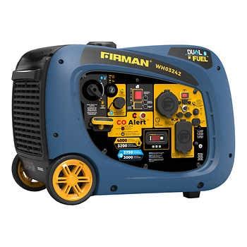Propane tank not included RV ready multi feature control panel with covered outlets. . Firman 3200w running 4000w peak dual fuel inverter generator manual
